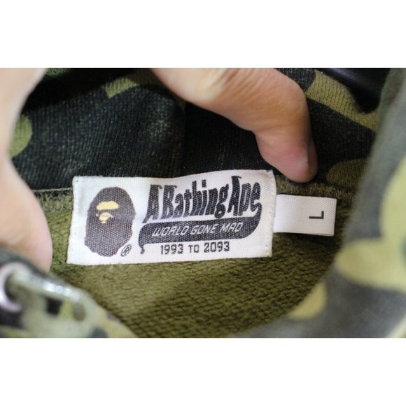 BAPE A Bating Ape Mens Large 3M Reflective Camo Spell Out Hoodie P328 - Picture 5 of 12
